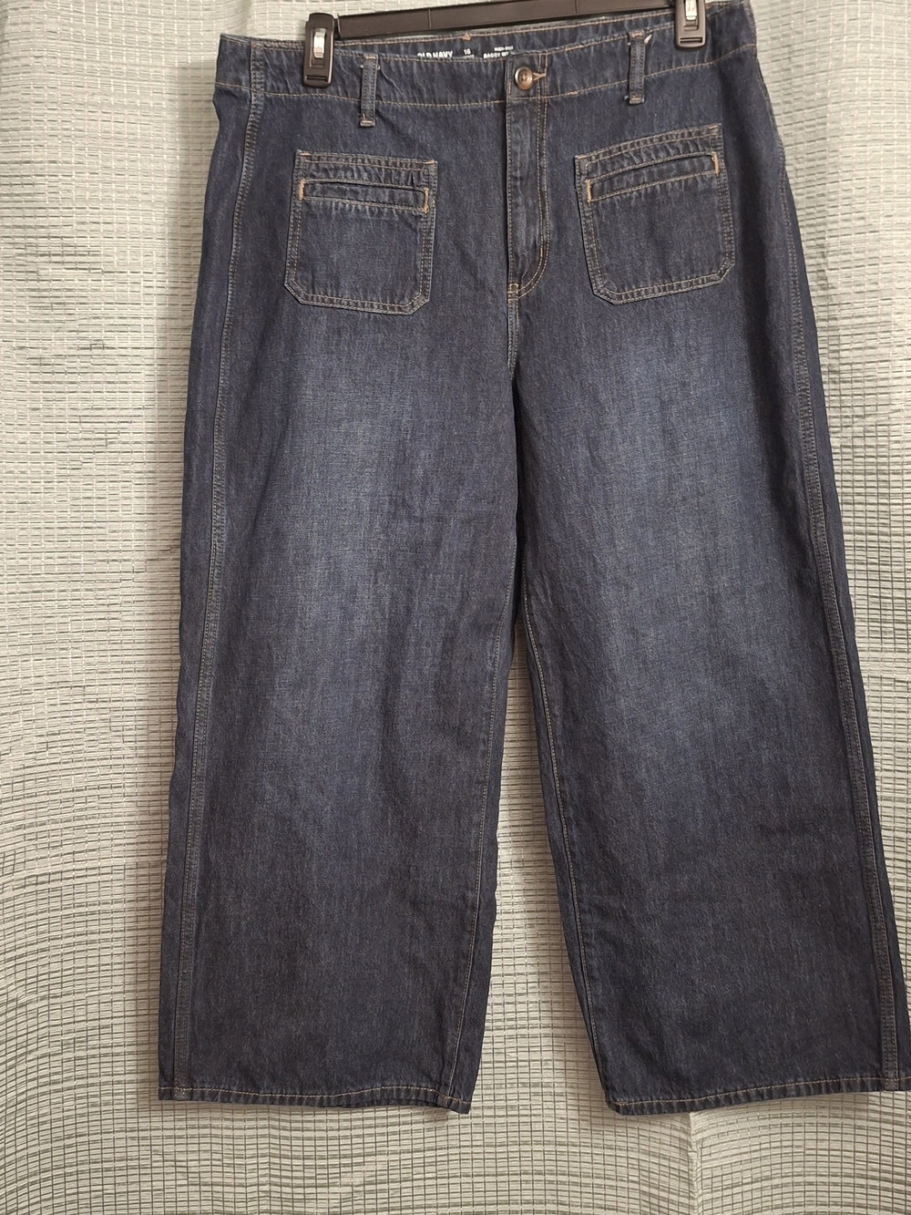 Old Navy Men's Relaxed Wide-Leg Dark Blue Denim Jeans
